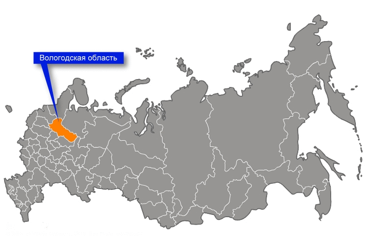 Вологда на карте России